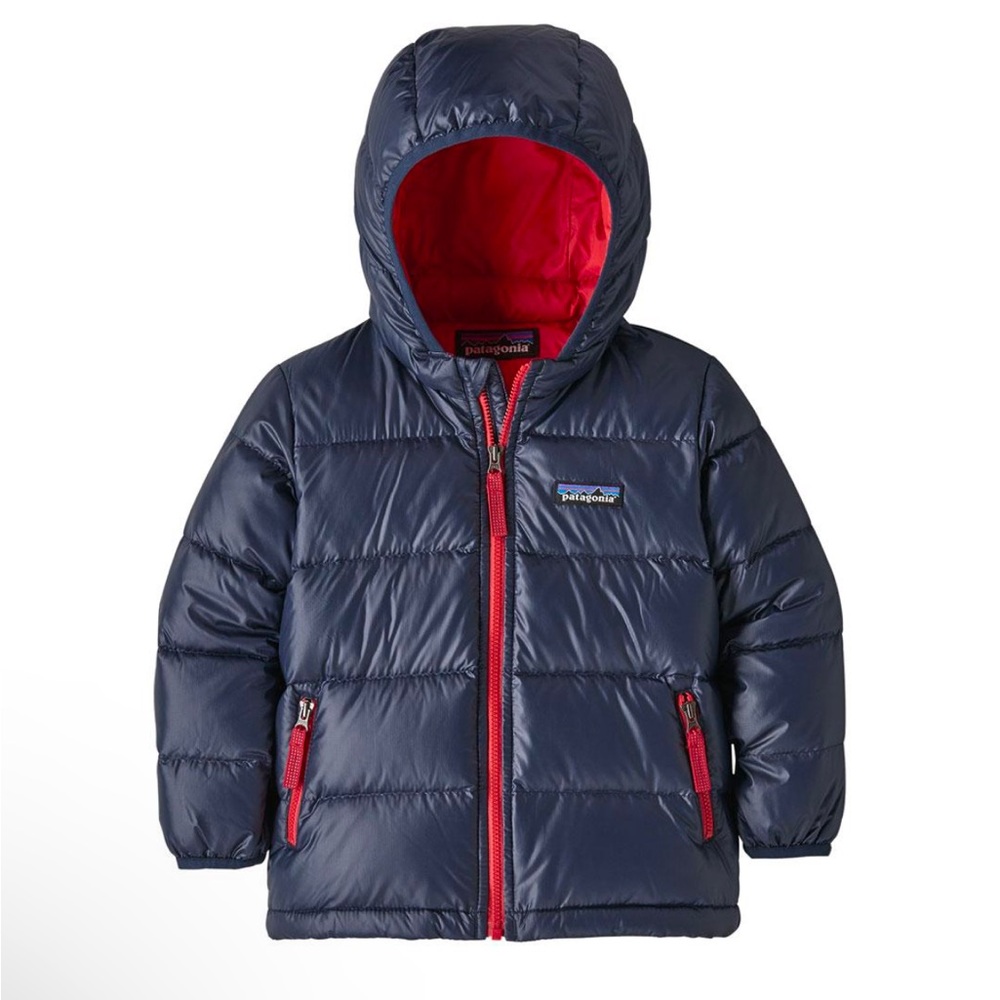 Patagonia Kids' Navy Blue and Red Puffer Jacket